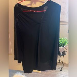 Sheer black v neck XL
